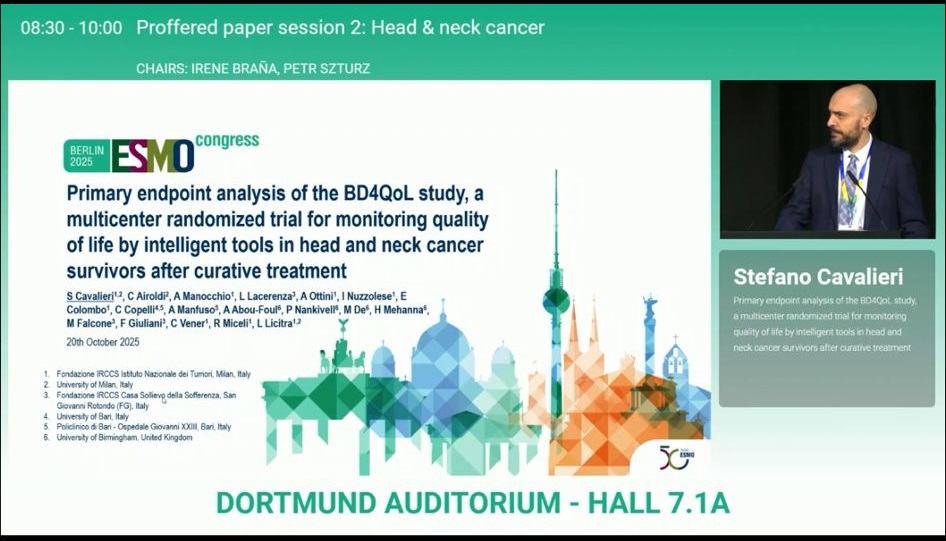 Main slide at the ESMO2025 presentation session