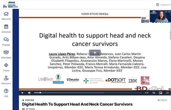 Oral presentation at BHI2021 conference. Paper title: Digital health to support head and neck cancer survivors